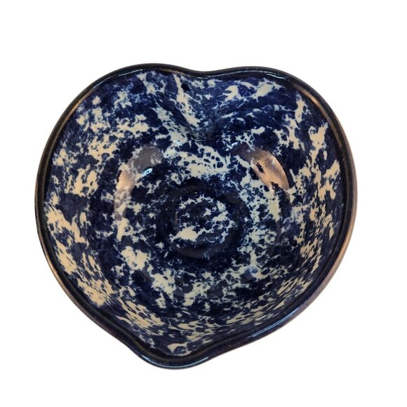 Set Of 3 Ceramic Blue & White Bowls & Cup With Floral & Stripe Designs - Picture 9 of 14